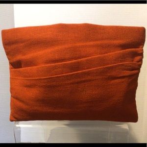Vintage Orange Cloth Zip Clutch